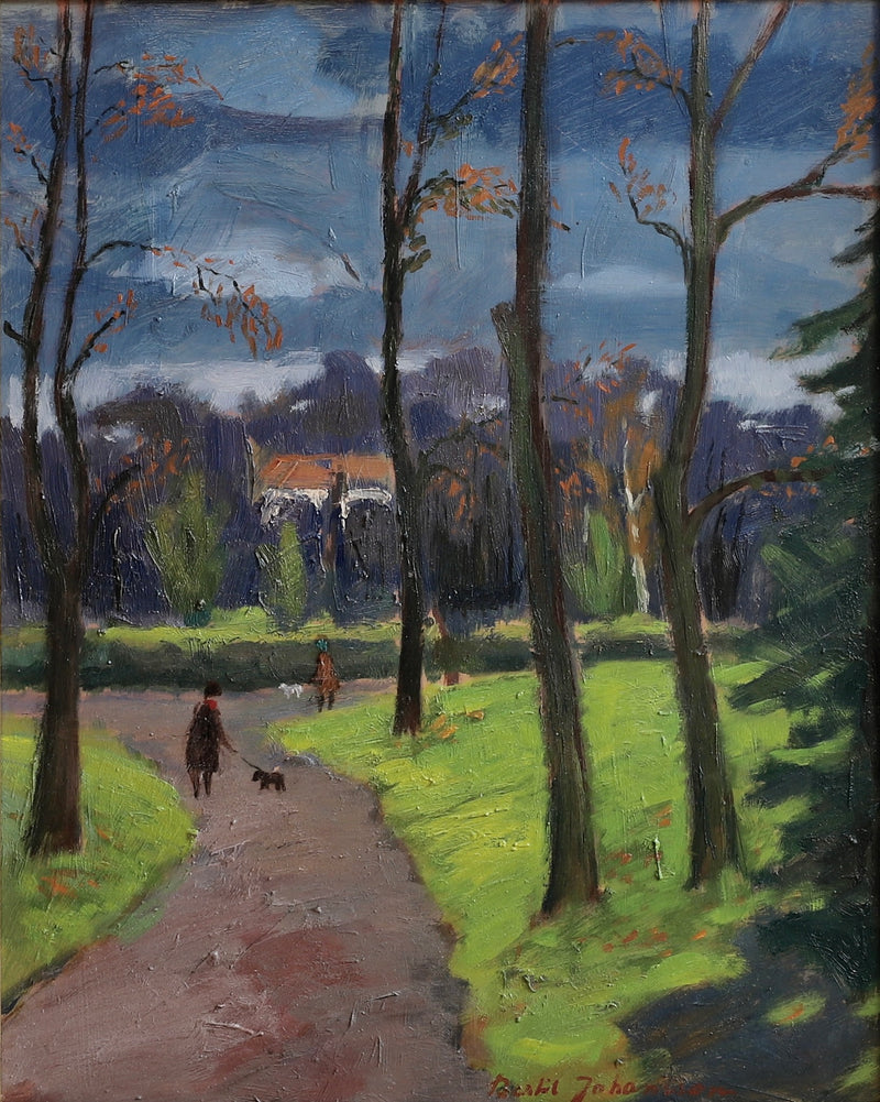 Mid Century Vintage Original Landscape Oil Painting from Sweden