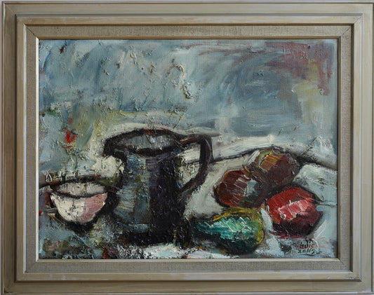 Original Mid Century Still Life Painting From Sweden