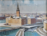 Original Oil Painting Vintage Mid Century From Sweden by S Rosendahl