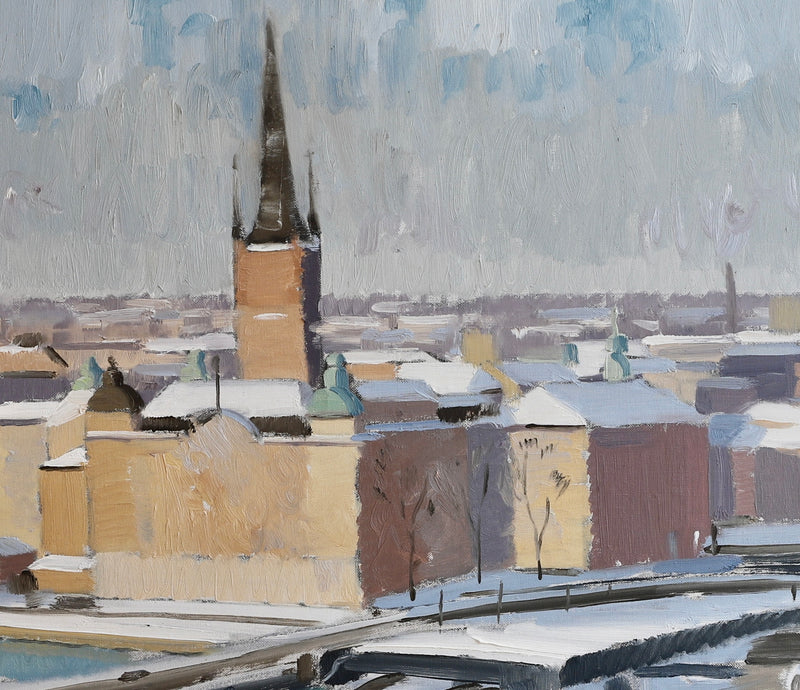 Original Oil Painting Vintage Mid Century From Sweden by S Rosendahl