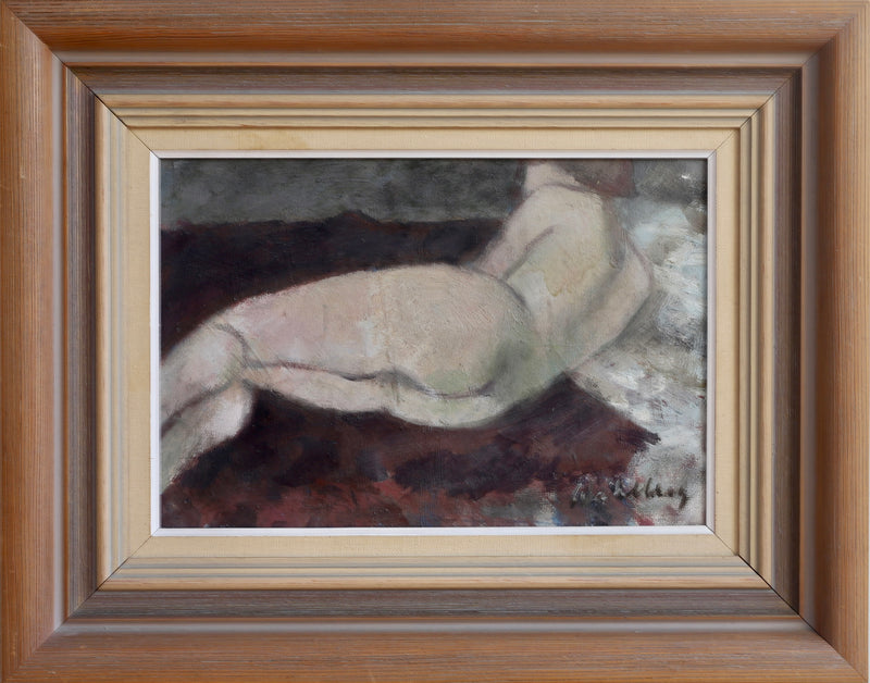 Original Vintage Mid Century Figurative Painting From Sweden