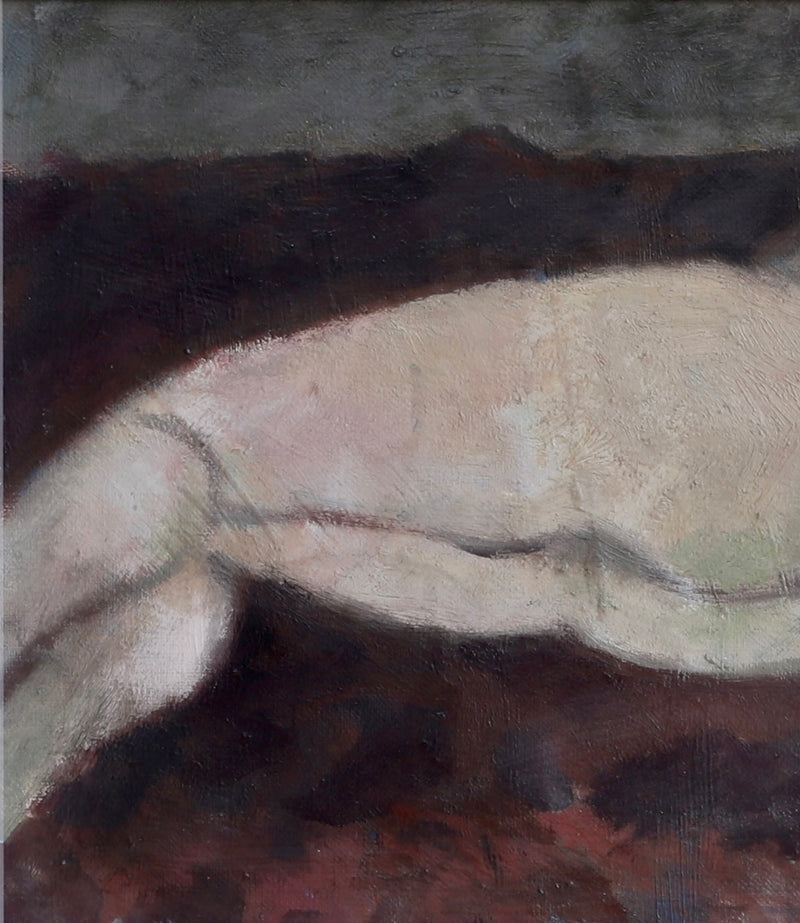 Original Vintage Mid Century Figurative Painting From Sweden