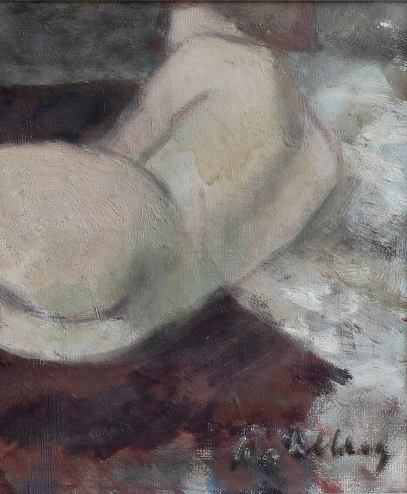 Original Vintage Mid Century Figurative Painting From Sweden