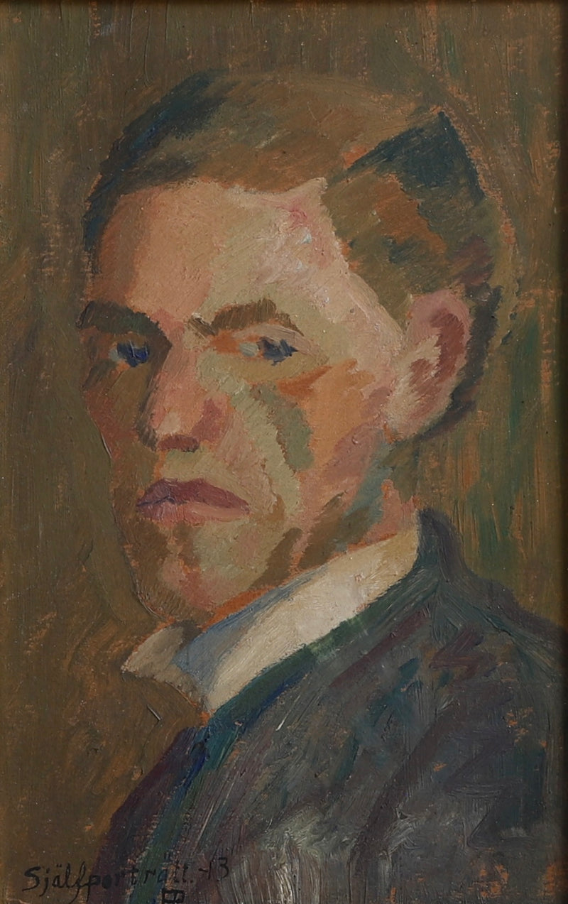 Vintage Art Room Artist Self Portrait from Sweden