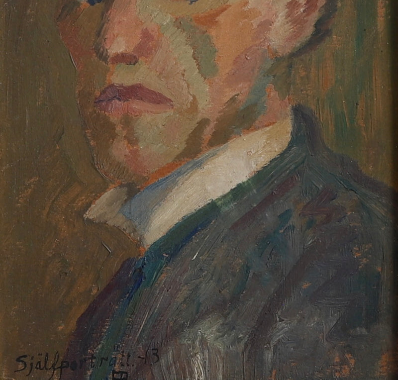 Vintage Art Room Artist Self Portrait from Sweden