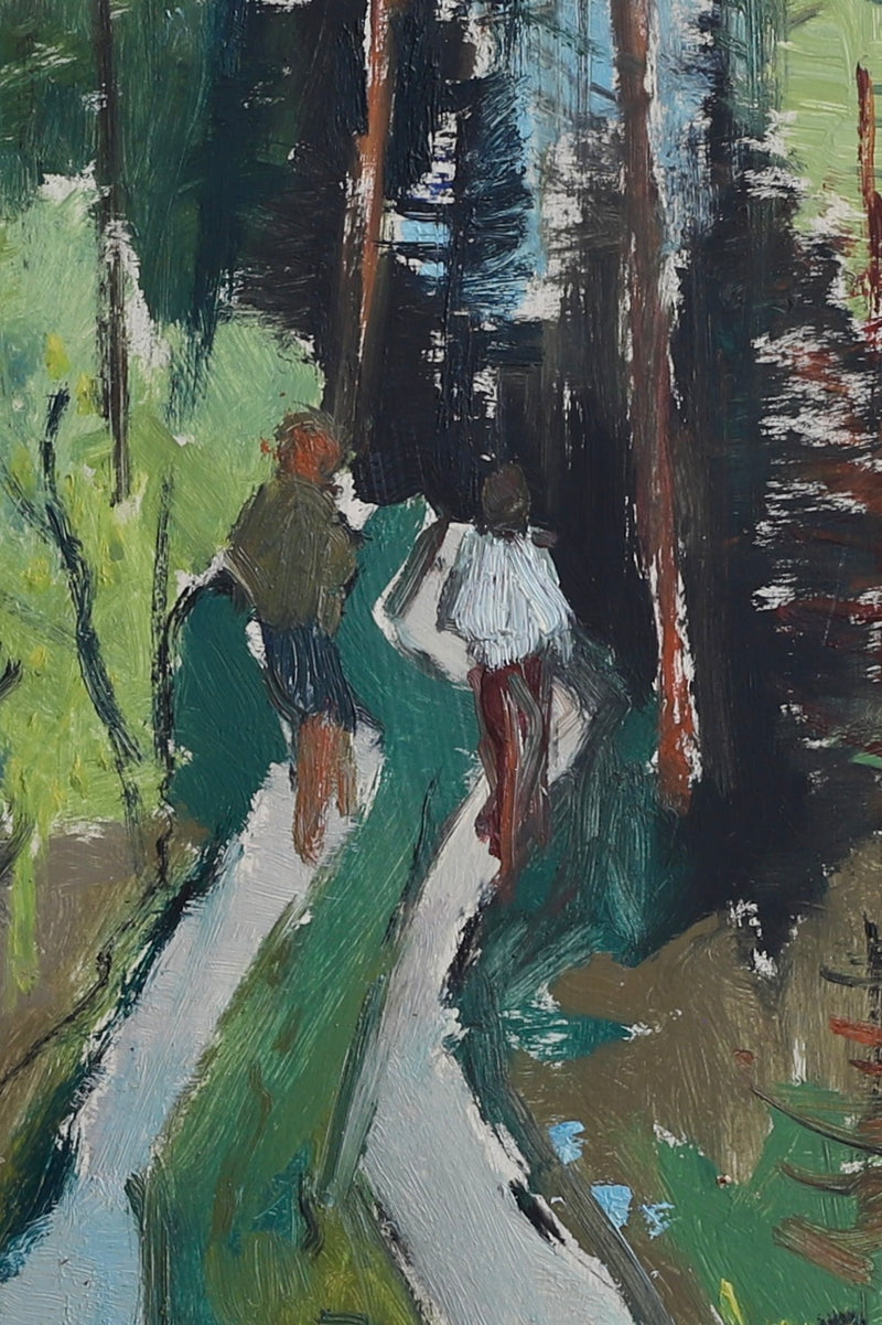 Vintage Landscape Oil Painting From Sweden by J Bören