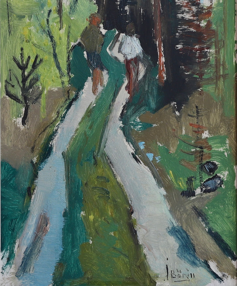 Vintage Landscape Oil Painting From Sweden by J Bören
