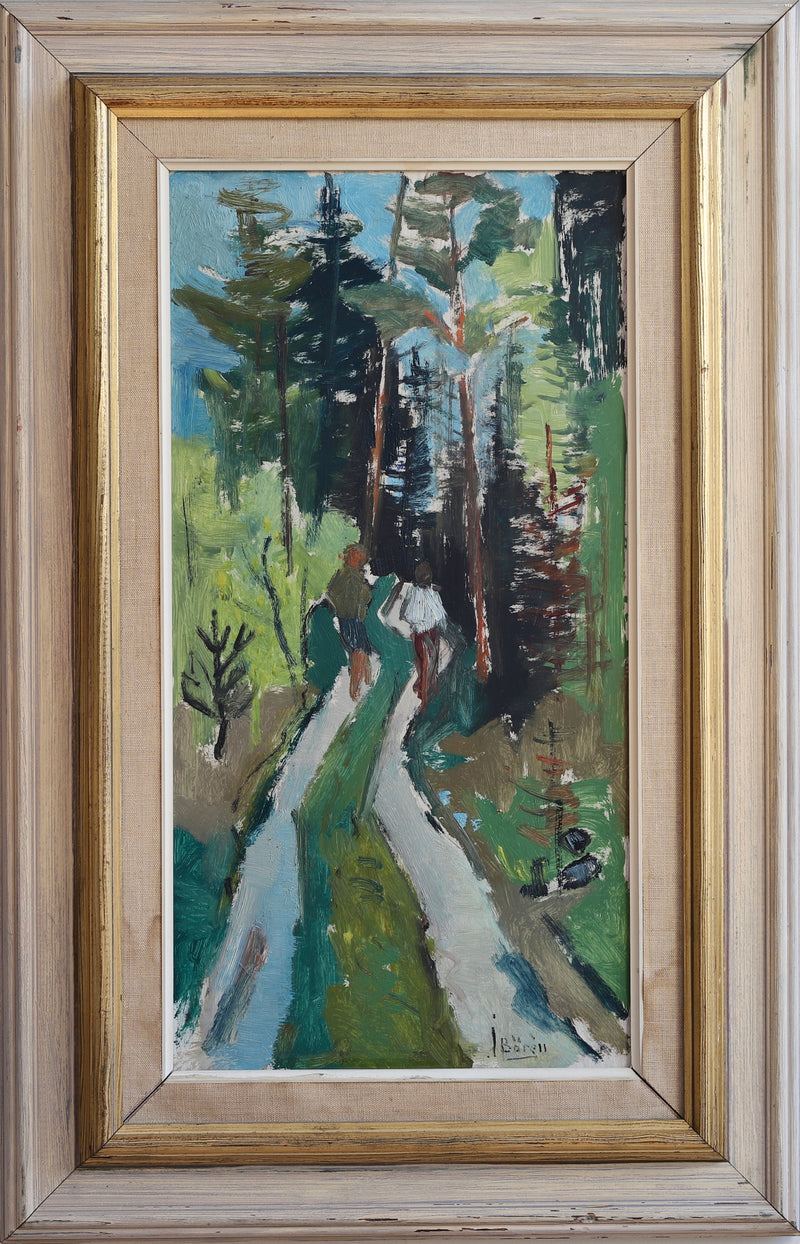Vintage Landscape Oil Painting From Sweden by J Bören