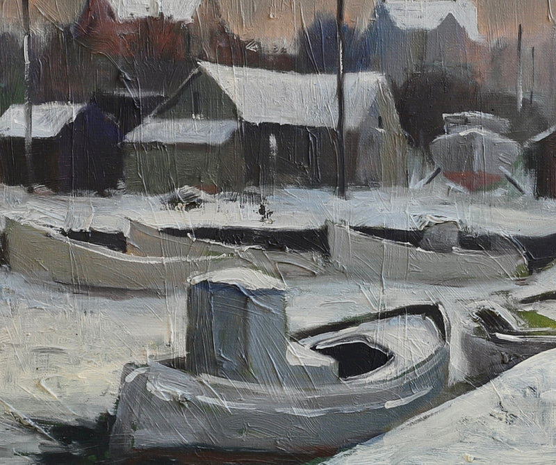 Mid Century Vintage Art Original Oil Painting From Sweden By E Skans