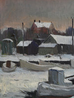 Mid Century Vintage Art Original Oil Painting From Sweden By E Skans