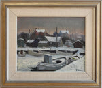 Mid Century Vintage Art Original Oil Painting From Sweden By E Skans