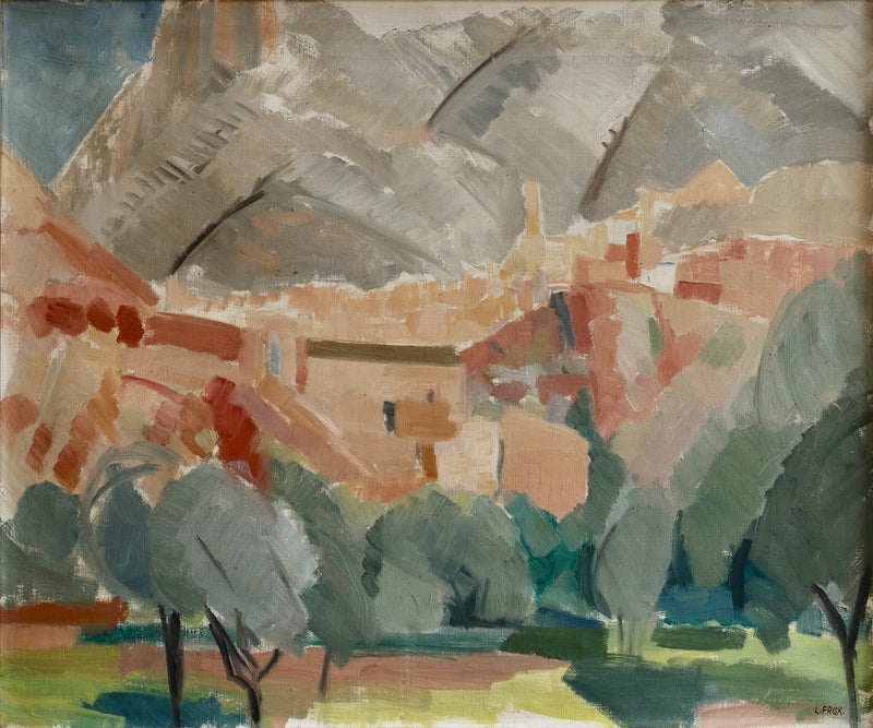 Mid Century Vintage Original Landscape Oil Painting From Sweden 1956