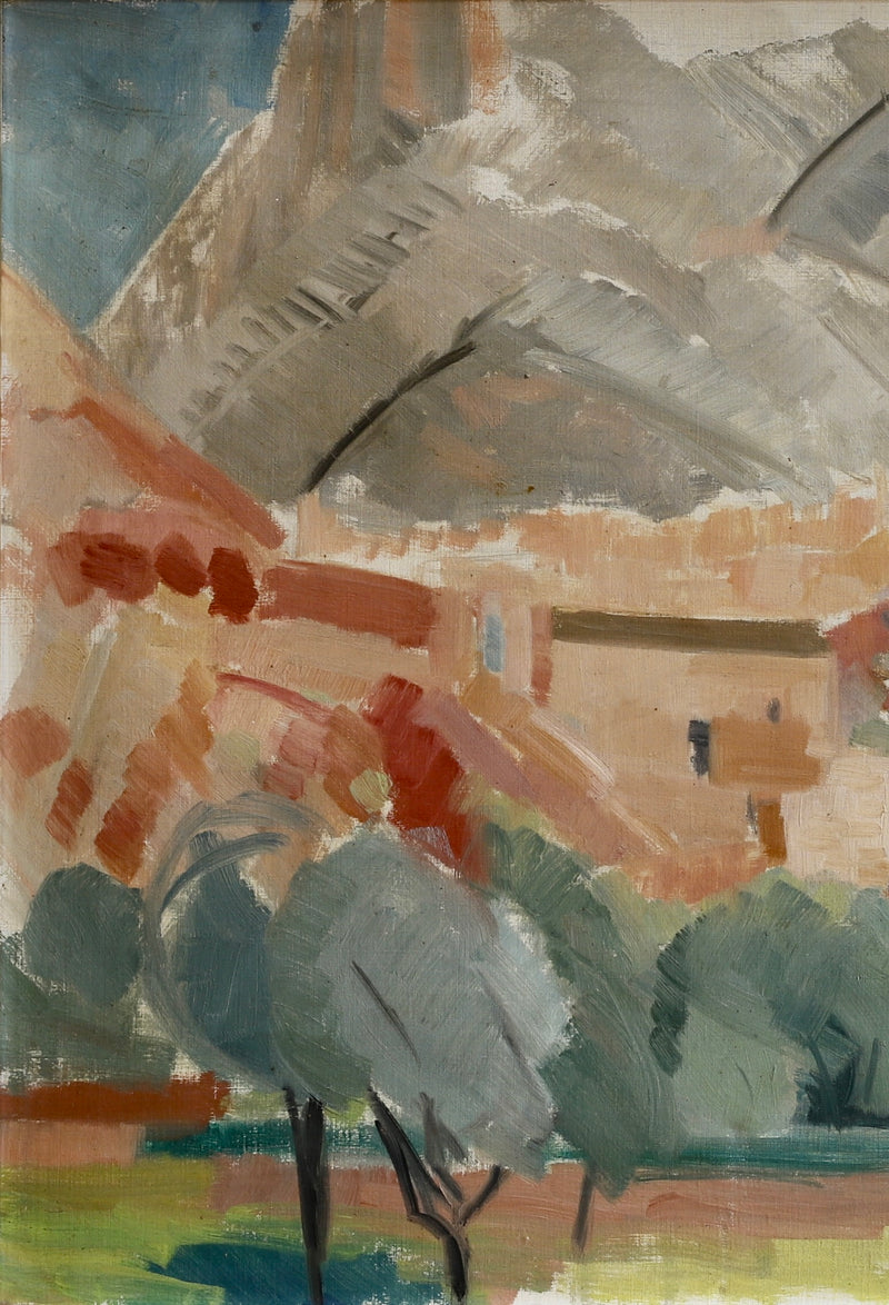 Mid Century Vintage Original Landscape Oil Painting From Sweden 1956