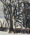 Vintage Art Original Winterscape Oil Painting From Sweden