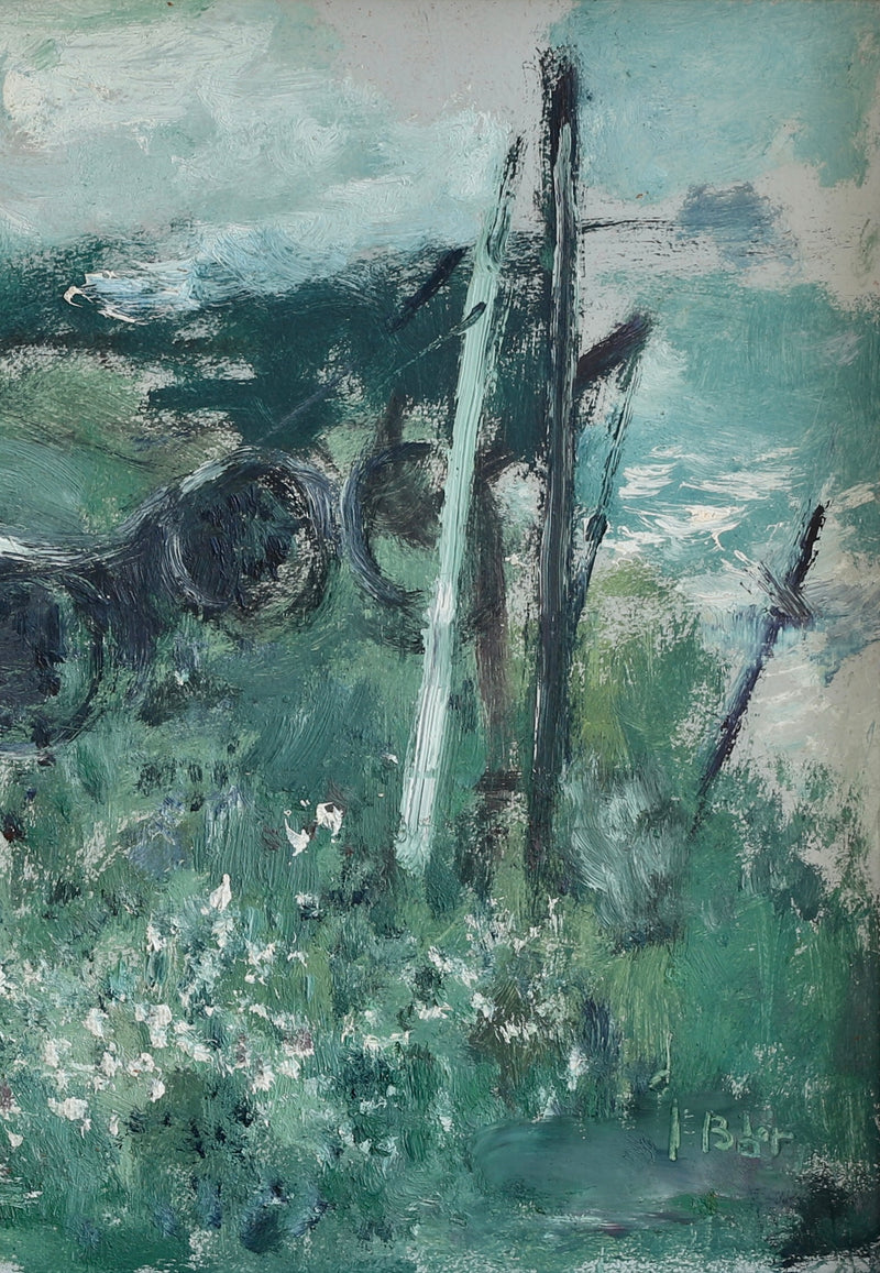 Vintage Coastal Oil Painting From Sweden by J Bören