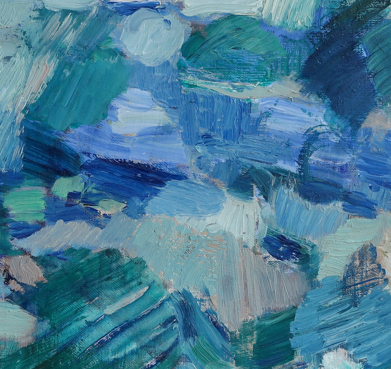 Mid Century Original Vintage Abstract Oil Painting from Sweden