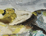 Mid Century Original Vintage Abstract Oil Painting from Sweden