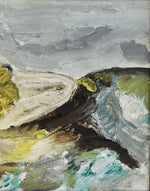 Mid Century Original Vintage Abstract Oil Painting from Sweden