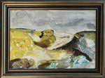 Mid Century Original Vintage Abstract Oil Painting from Sweden