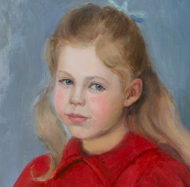 Vintage Art Room Mid Century Portrait from Sweden