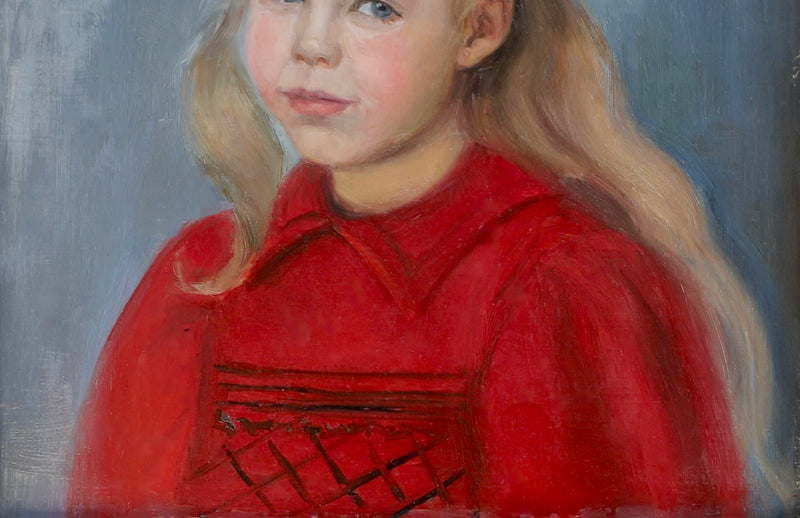 Vintage Art Room Mid Century Portrait from Sweden