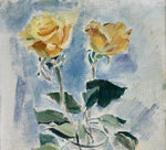 Original Still Life Floral Oil Painting Vintage Mid Century Sweden