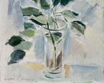 Original Still Life Floral Oil Painting Vintage Mid Century Sweden