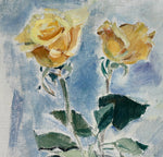 Original Still Life Floral Oil Painting Vintage Mid Century Sweden