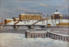 Vintage Mid Century Original Cityscape Oil Painting from Sweden
