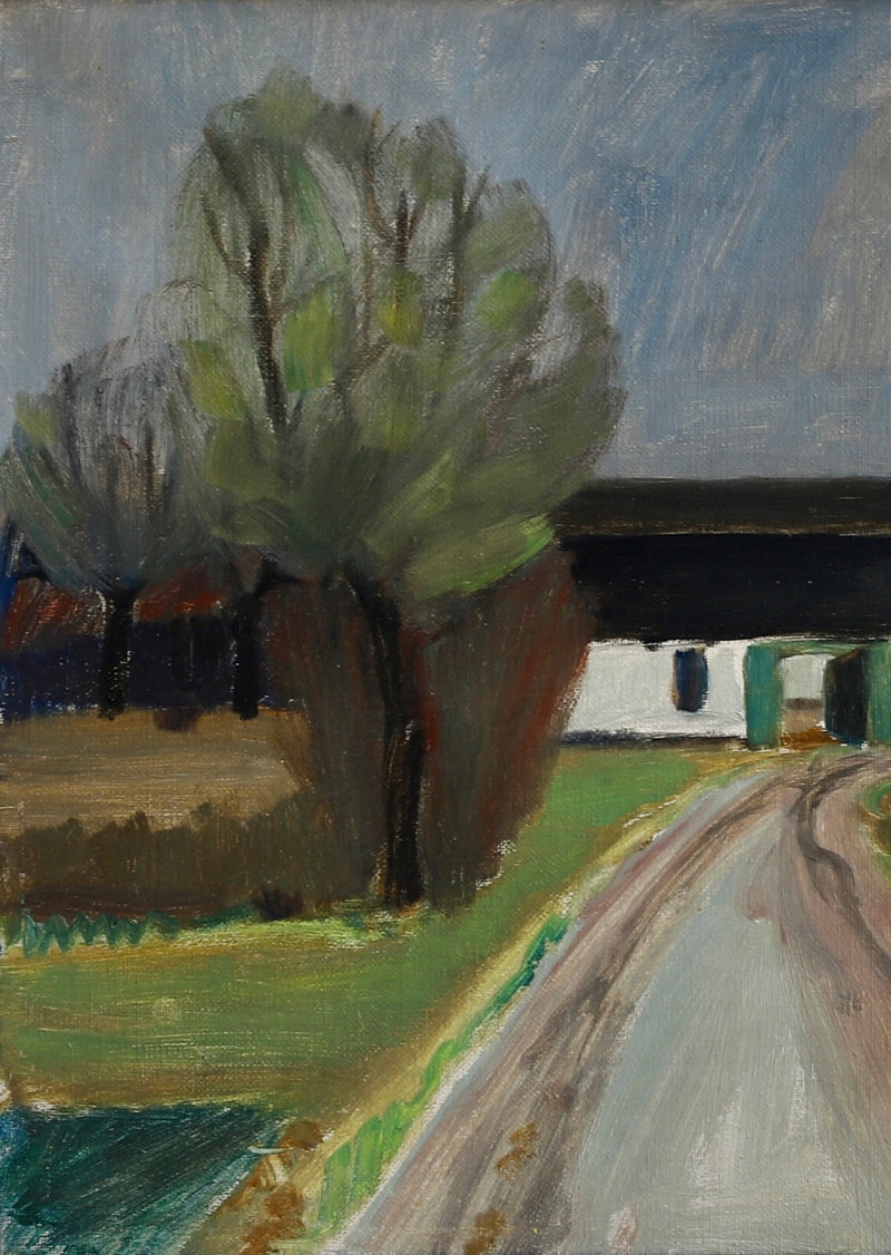 Mid Century Vintage Original Landscape Oil Painting from Sweden