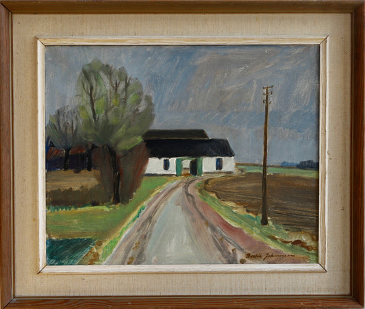 Mid Century Vintage Original Landscape Oil Painting from Sweden