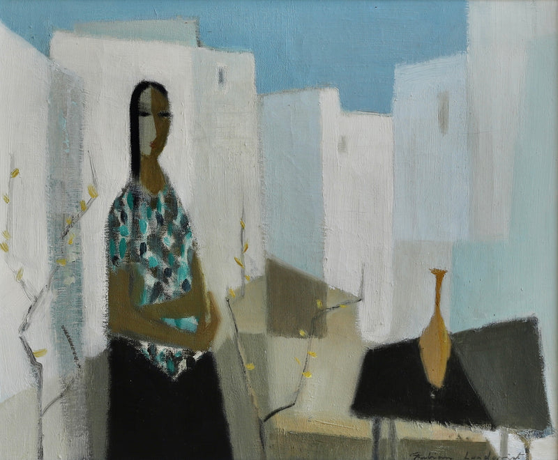 Original Vintage Figurative Oil Painting From Sweden by F Lundqvist
