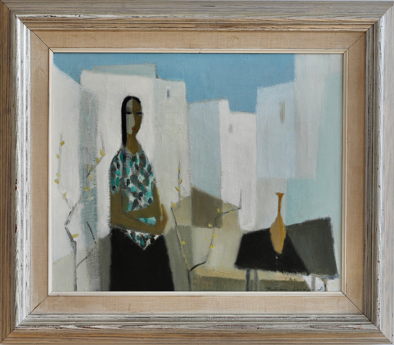 Original Vintage Figurative Oil Painting From Sweden by F Lundqvist