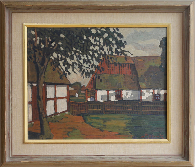 Original Vintage Farmhouse Oil Painting from Sweden