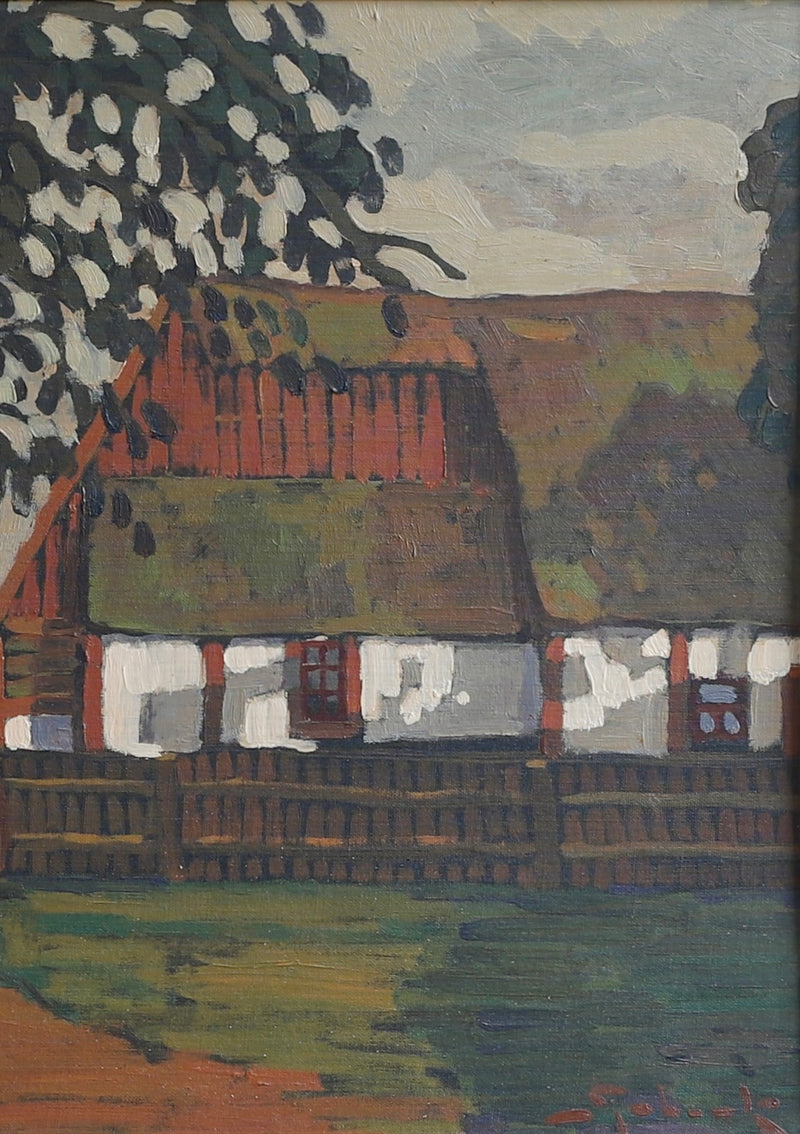 Original Vintage Farmhouse Oil Painting from Sweden