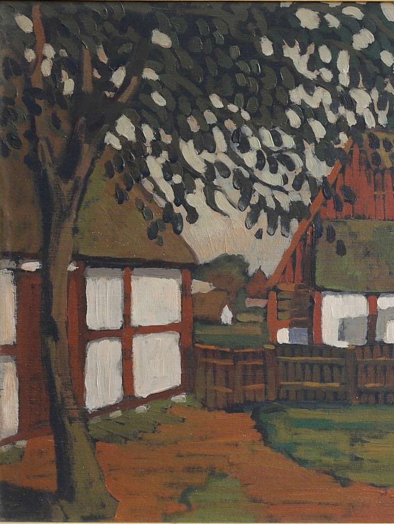 Original Vintage Farmhouse Oil Painting from Sweden