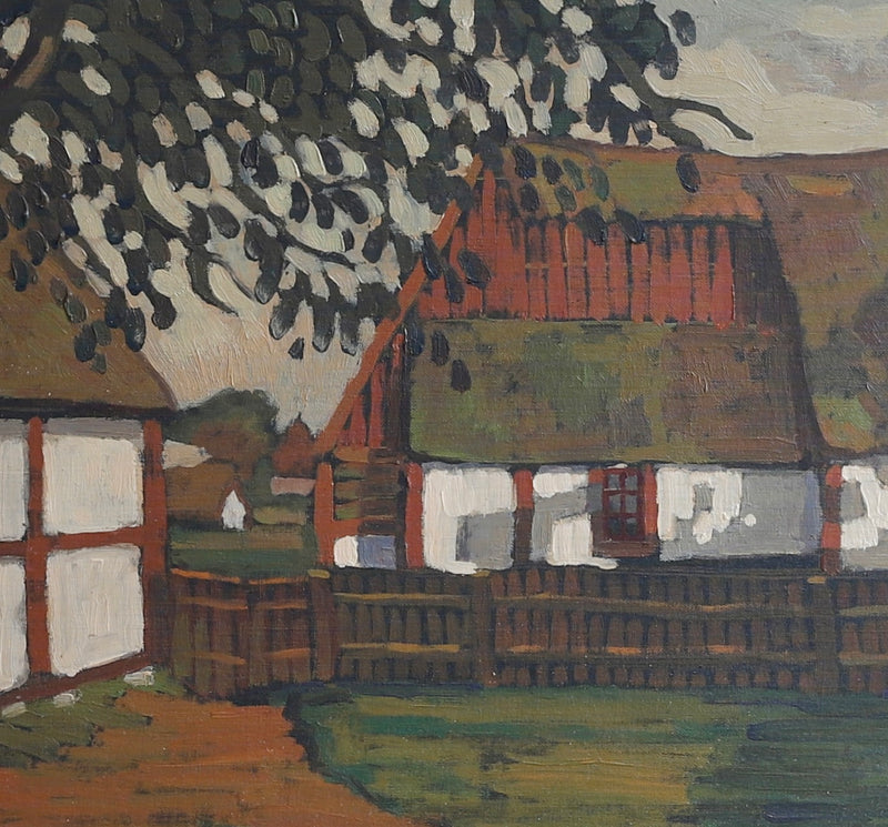 Original Vintage Farmhouse Oil Painting from Sweden