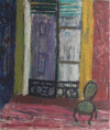 Vintage Art Room Original interior Oil Painting Sweden 1947