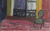 Vintage Art Room Original interior Oil Painting Sweden 1947