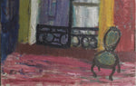 Vintage Art Room Original interior Oil Painting Sweden 1947