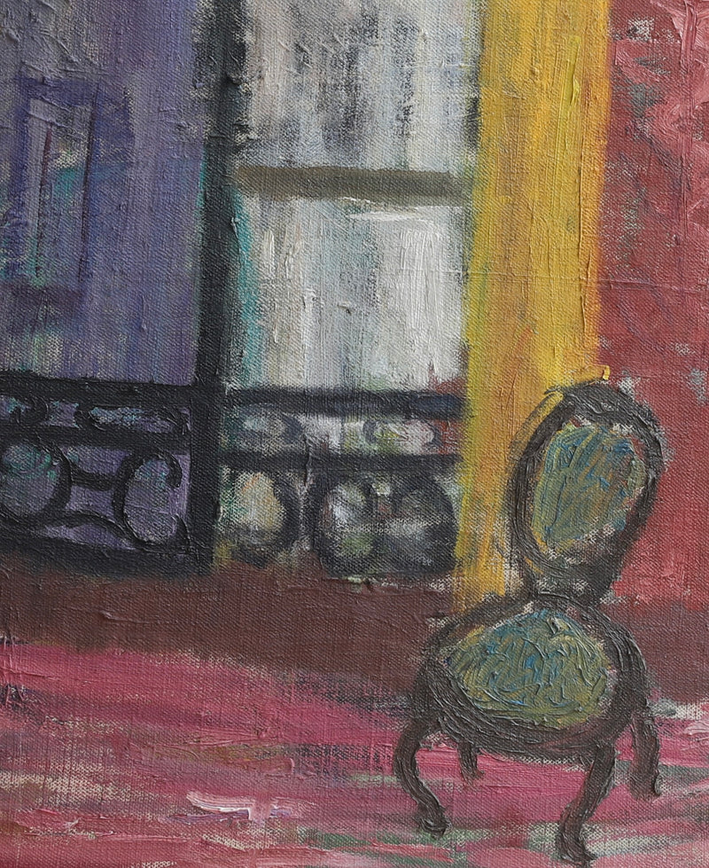 Vintage Art Room Original interior Oil Painting Sweden 1947