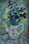 Mid Century Original Floral Still Life Oil Painting from Sweden