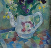 Mid Century Original Floral Still Life Oil Painting from Sweden