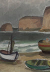 Mid Century Original Coastal Oil Painting From Sweden
