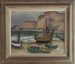 Mid Century Original Coastal Oil Painting From Sweden