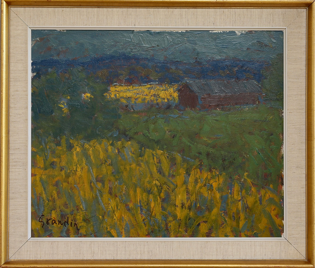 Vintage Mid Century Landscape Oil Painting by S Grandin Sweden