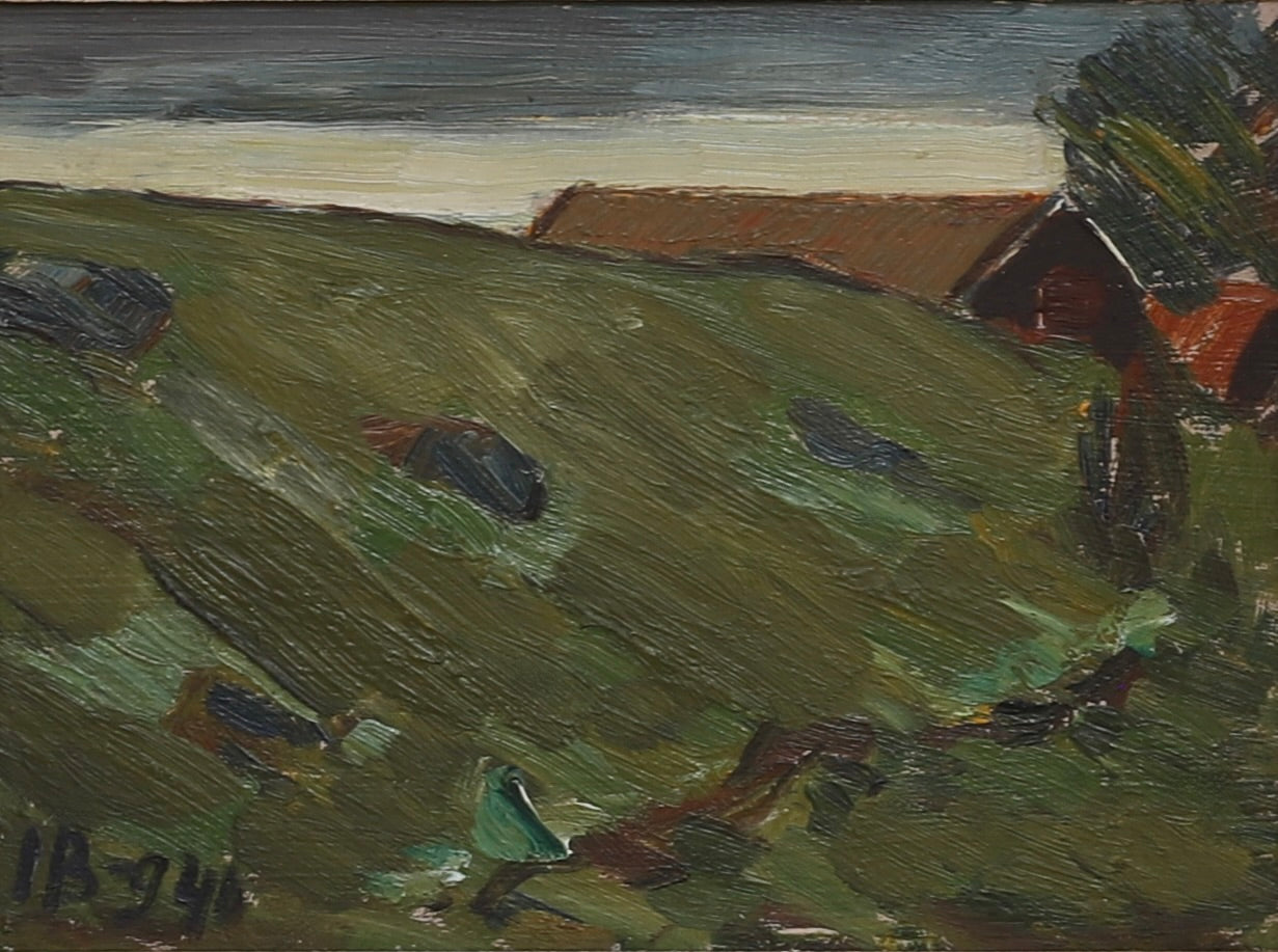 Mid Century Original Vintage Landscape Oil Painting from Sweden