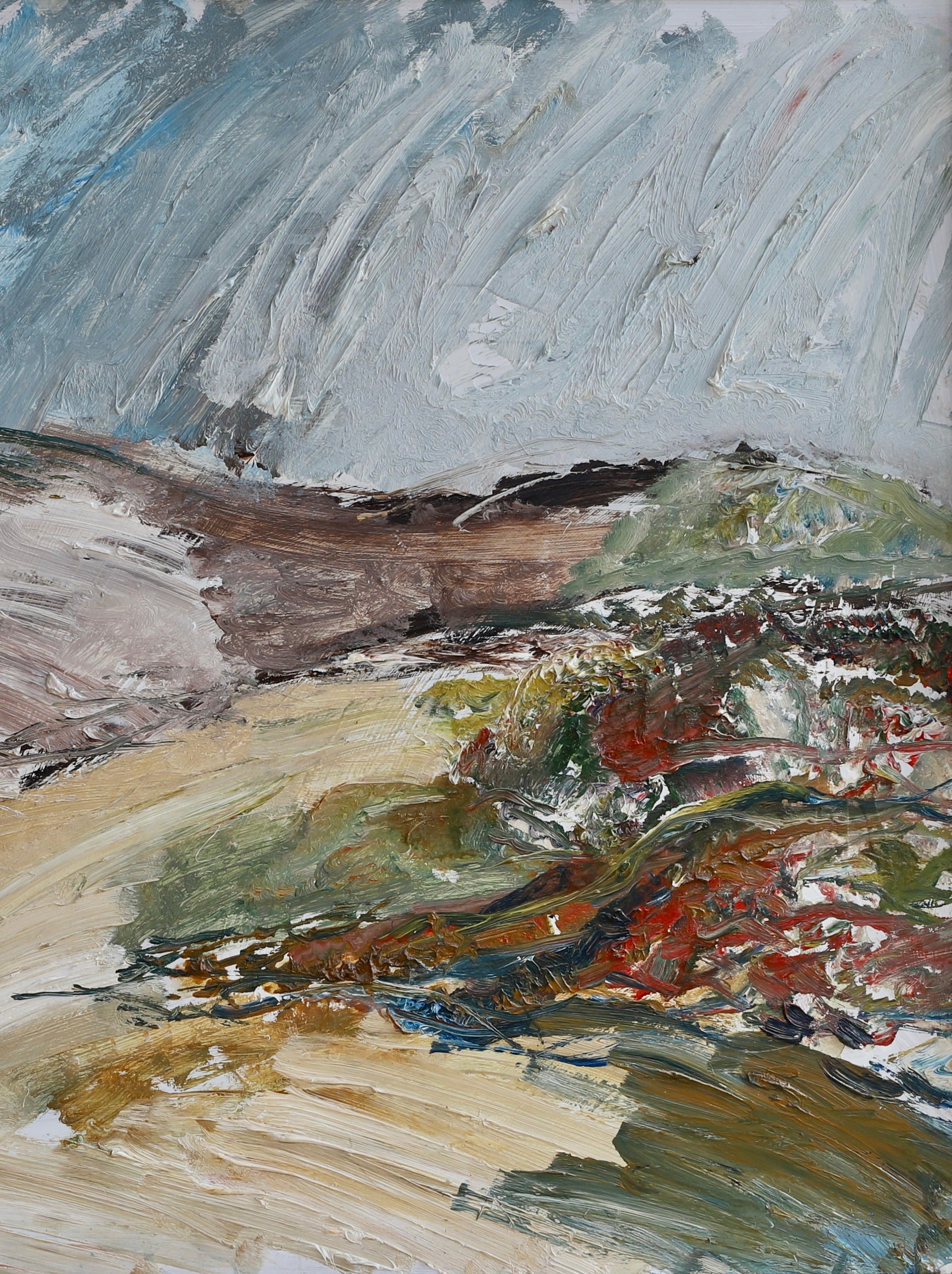 Swedish Mid Century Vintage Art Landscape Oil Painting