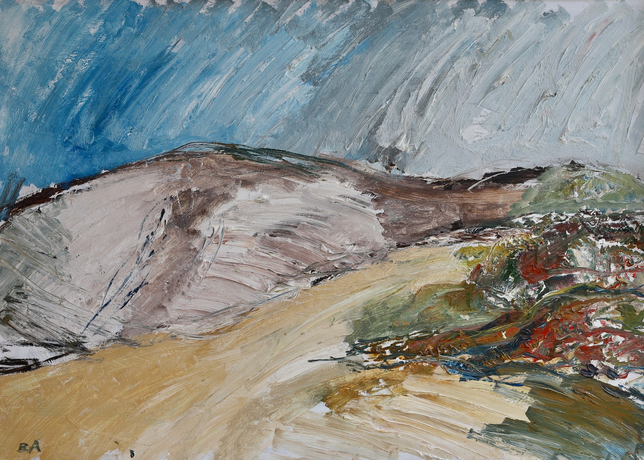 Swedish Mid Century Vintage Art Landscape Oil Painting