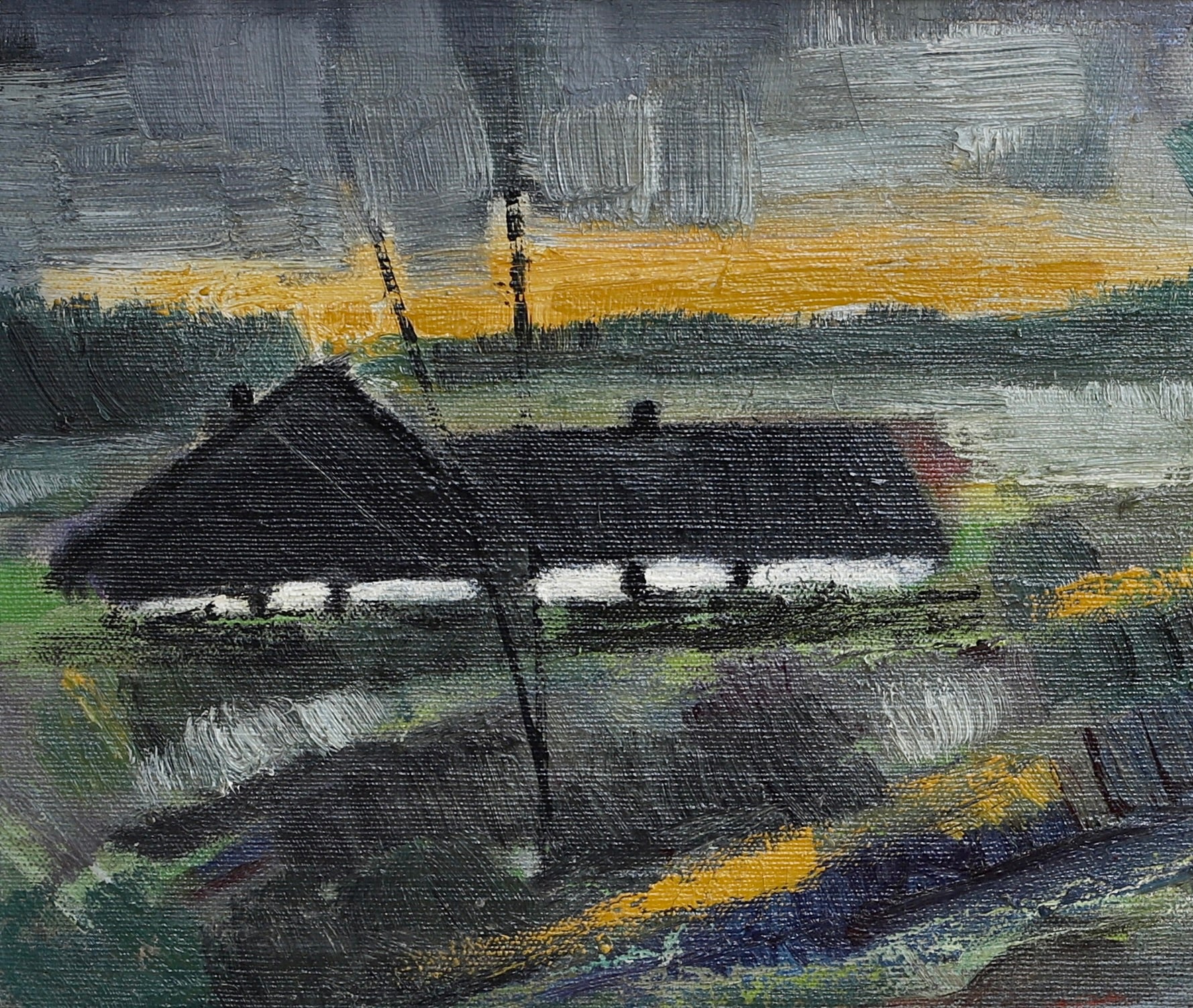 Mid Century Farmhouse Oil Painting
